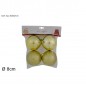 PALLE 8CM SET 4PZ LUCIDE GLITTERATE ORO EAN 8033113822179 INGROSSO PALLINE DI NATALE E PUNTALI
