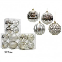 INGROSSO ARTICOLI NATALIZI SET 4 PALLE 100MM SILVER MIX 4ASS. 8015361352004 INGROSSO ADDOBBI ALBERO NATALE