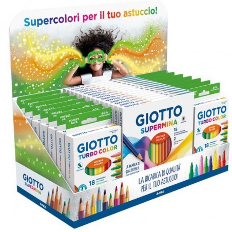 INGROSSO CARTOLERIA ESP GIOTTO 15P SUPERM.18 + 14P T.COL.18 8000825013751 INGROSSO PENNARELLI MATITE COLORATE TEMPERE