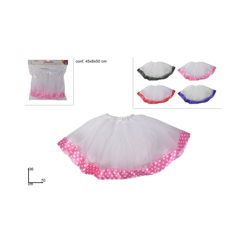GONNELLINO TULLE POIS 4COL. EAN 8033113943010 INGROSSO SET E ACCESSORI TRAVESTIMENTI