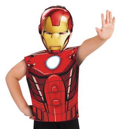 INGROSSO CARNEVALE T-SHIRT + MASCHERA CARTA IRON-MAN 0883028162123 INGROSSO ARTICOLI CARNEVALE SET E ACCESSORI TRAVESTIMENTI