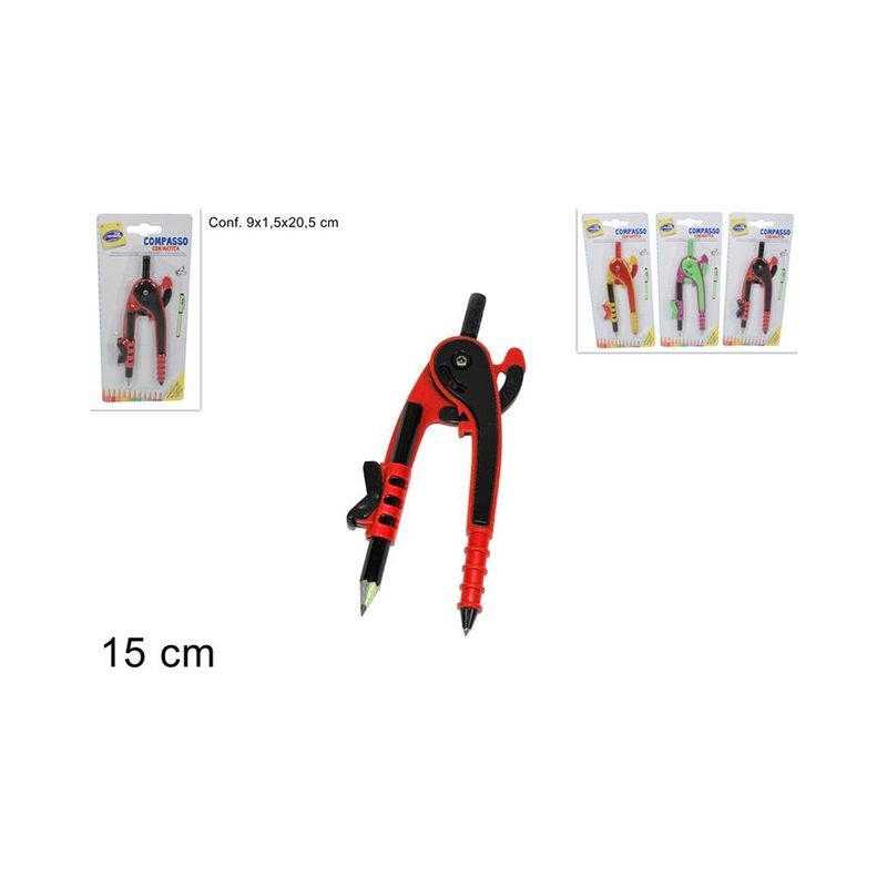 COMPASSO C/MATITA IN BLISTER COL.ASS 904 EAN 8034048271902 INGROSSO COMPASSI