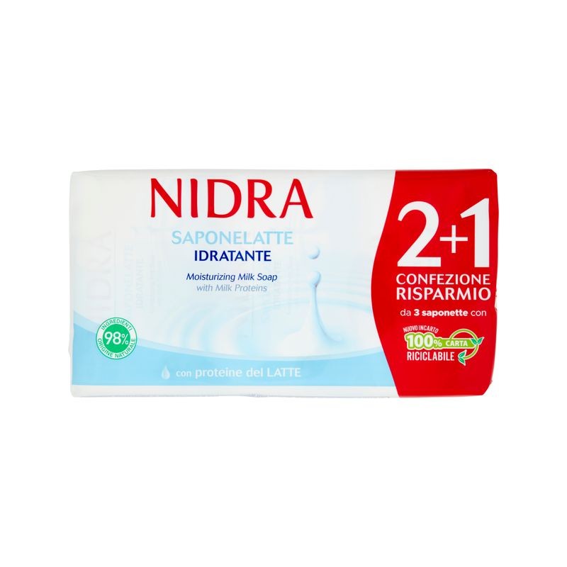 NIDRA SAPONETTA LATTE 90GR 3PZ EAN 8003510034406 INGROSSO SAPONE MANI E SAPONETTE