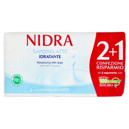 NIDRA SAPONETTA LATTE 90GR 3PZ EAN 8003510034406 INGROSSO SAPONE MANI E SAPONETTE