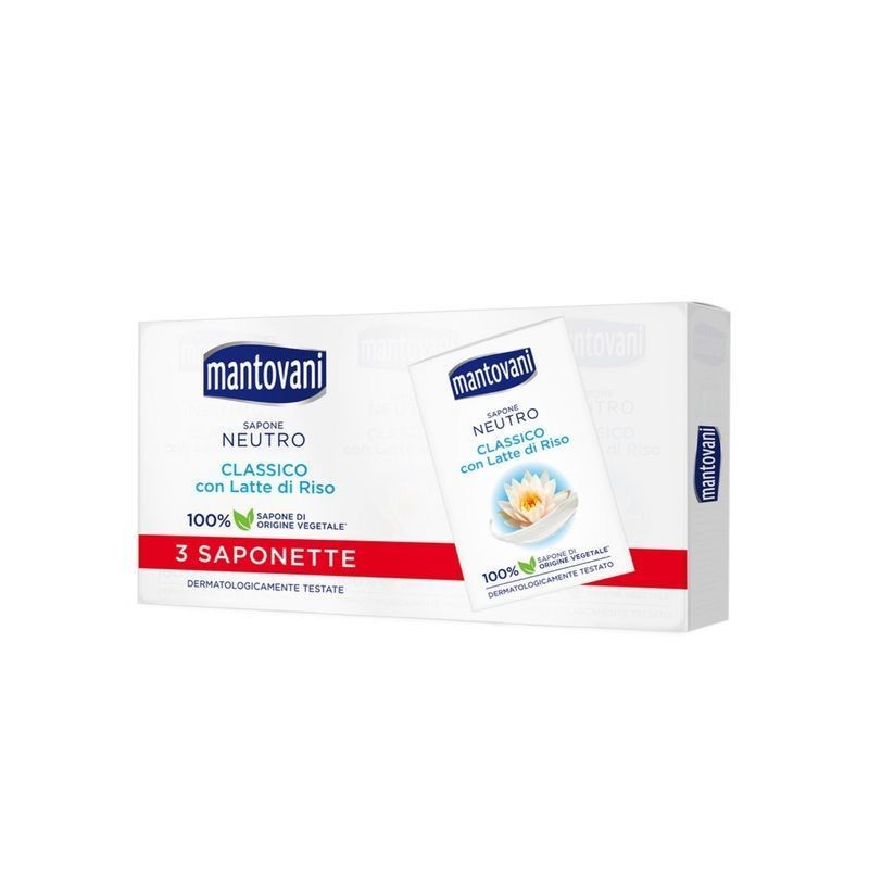 MANTOVANI SAPONE SOLIDO CLASSICO 90GR X3 EAN 8002340017795 INGROSSO SAPONE MANI E SAPONETTE
