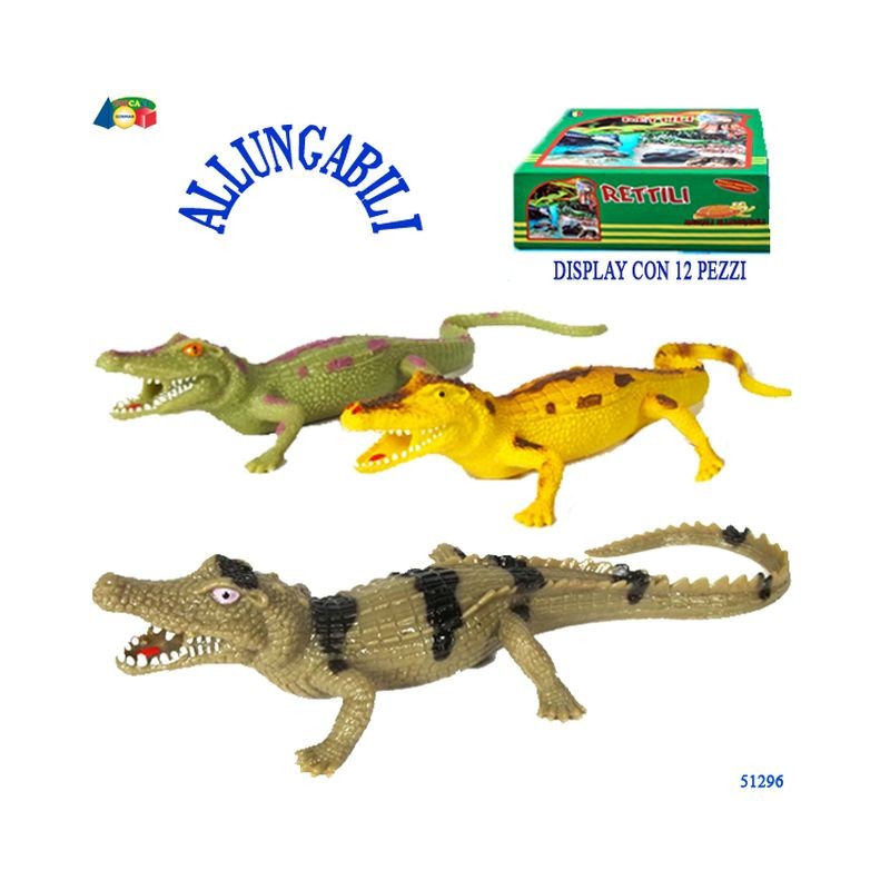 COCCODRILLO ALLUNGABILE 33CM +3ANNI EAN 8055742224254 INGROSSO BUSTE ANIMALI GIOCATTOLO