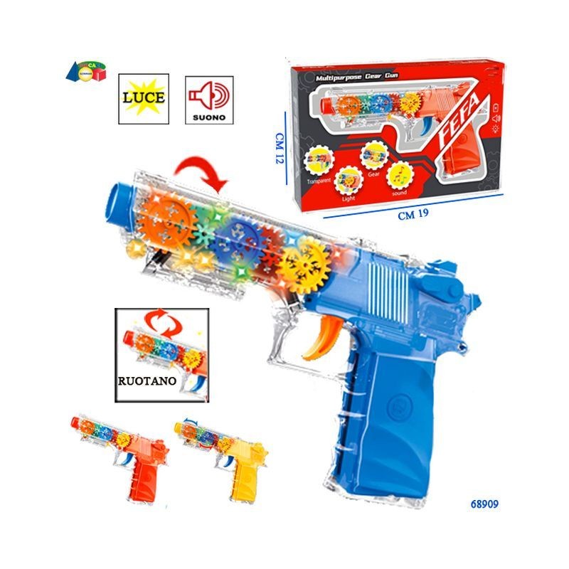 CONF. PISTOLA TRASP. C/LUCI E SUONI-B/O, EAN 8057438022649 INGROSSO PISTOLE GIOCATTOLO