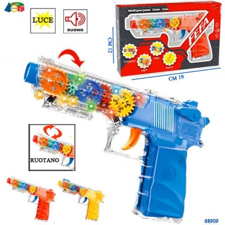 CONF. PISTOLA TRASP. C/LUCI E SUONI-B/O, EAN 8057438022649 INGROSSO PISTOLE GIOCATTOLO