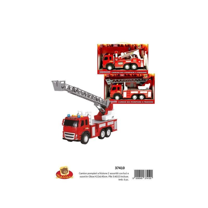CAMION POMPIERI FRIZ 2ASS LUCI SUONI EAN 8009549374100 INGROSSO MODELLINI AUTO LUCI E SUONI