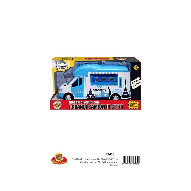 CAMION FAST FOOD FRIZIONE LUCI SUONI EAN 8009549374193 INGROSSO MODELLINI AUTO LUCI E SUONI