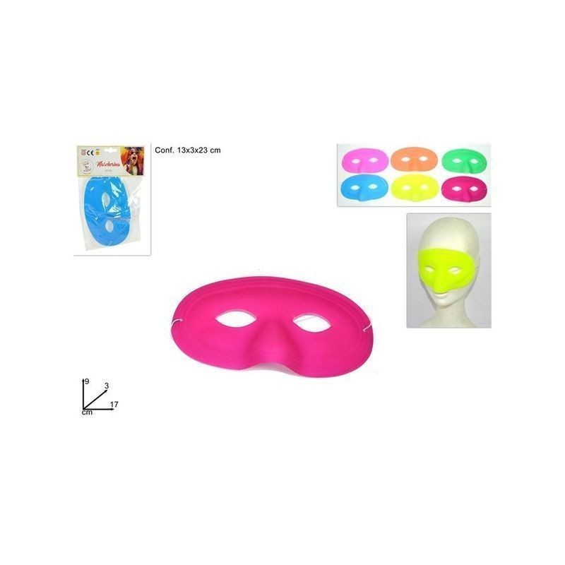 MASCHERINA FLUO 13X3X23CM COLORI ASS. EAN 8033113372629 INGROSSO MASCHERE DI CARNEVALE