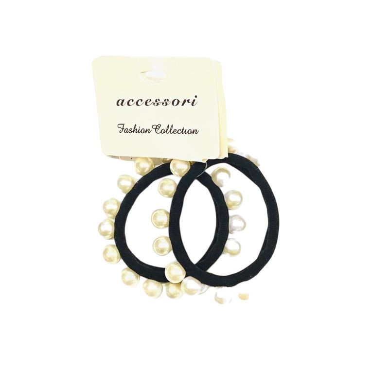 ELASTICO NERO C/PERLE PZ2 EAN 6972062007294 INGROSSO ELASTICI E FASCE PER CAPELLI