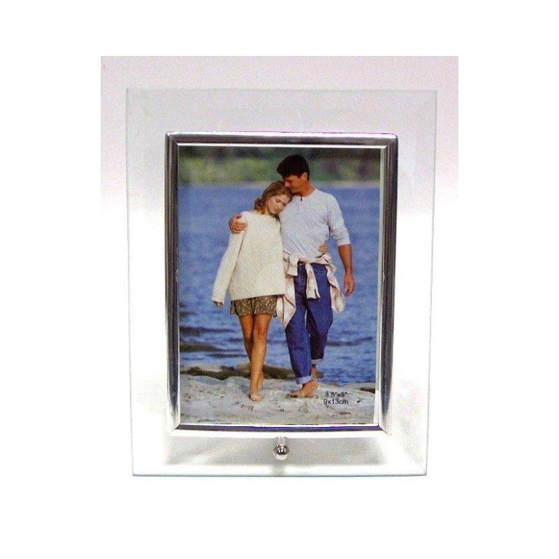 CORNICE VETRO C/BORDO ARGENTO H. 20X15CM EAN 8021029824103 INGROSSO CORNICI FOTO