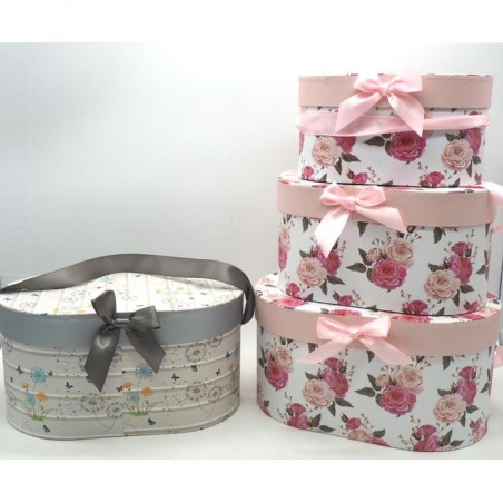 SCATOLA CARTA OVALE C/FIOCCO CM.14X28X18 EAN 8021029732750 INGROSSO SACCHETTI E SHOPPER REGALO