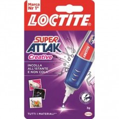 INGROSSO LOCTITE SUPER ATTACK CREATIVE 3g. 8004630918584 INGROSSO COLLA NASTRI SPAGHI COLLA