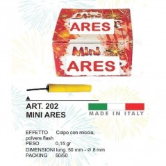 INGROSSO FUOCHI D'ARTIFICIO MINI ARES PZ.50 C.50 8057206070827 INGROSSO FUOCHI PER FESTE PETARDI