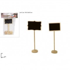 INGROSSO BOMBONIERE SEGNAPOSTO LEGNO LAVAGNA 2PZ 19CM 2ASS. 8034048442456 INGROSSO ARTICOLI DA BOMBONIERE