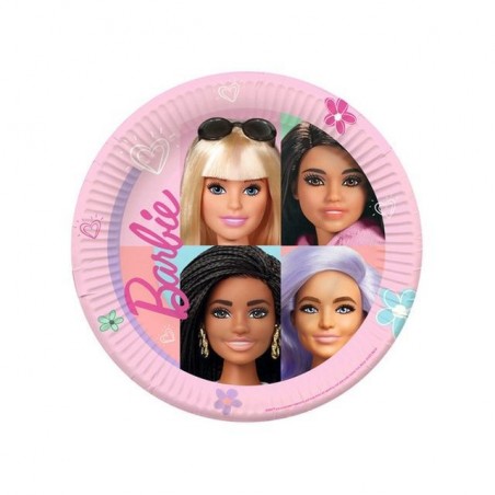 PIATTI CM.23 PZ.8 BARBIE SWEET LIFE EAN 0194099137812 INGROSSO PIATTI PER PARTY