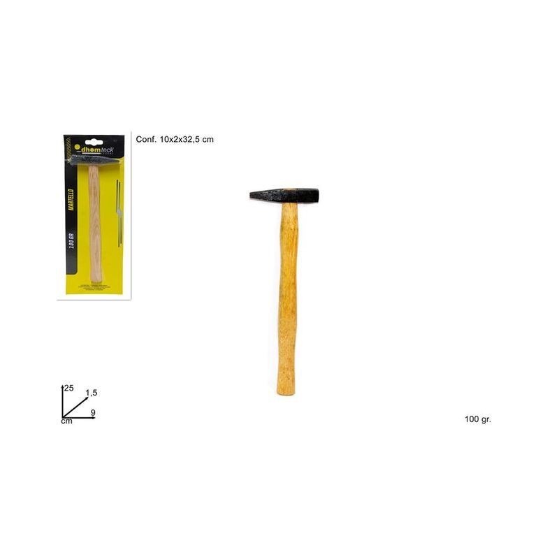 MARTELLO MANICO LEGNO 100GR EAN 8027501126017 INGROSSO ATTREZZI LAVORO E ACCESSORI