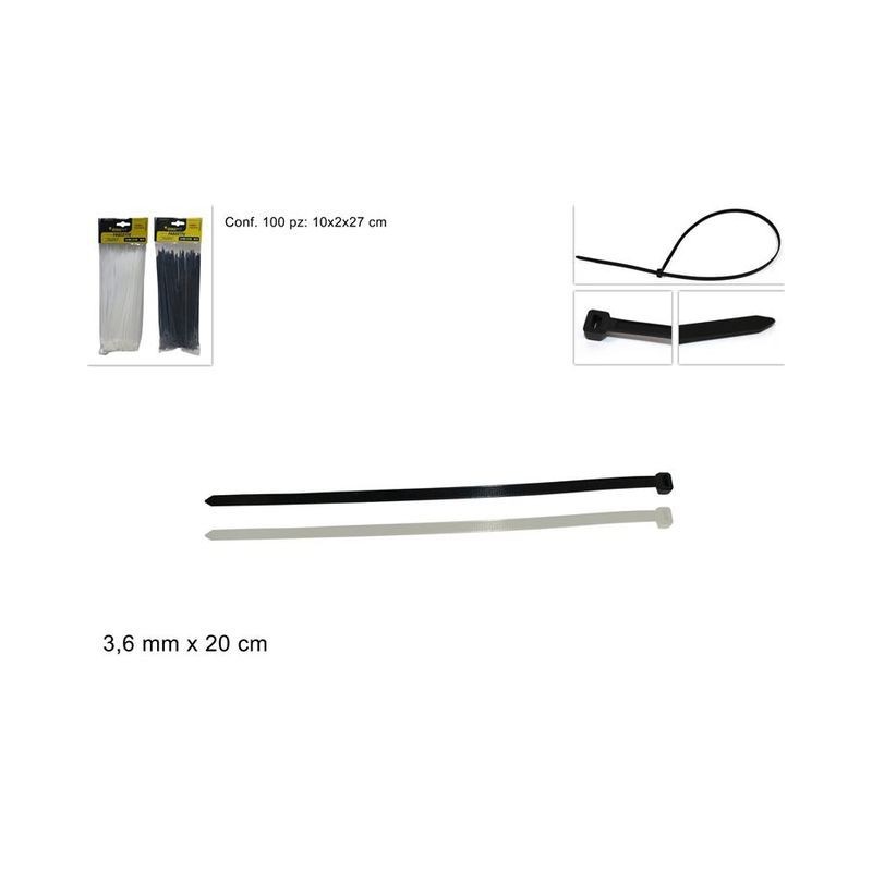 FASCETTE 3,6 MMX 20CM 100PZ 2 COLORI EAN 8034048302873 INGROSSO CORDE E FASCETTE