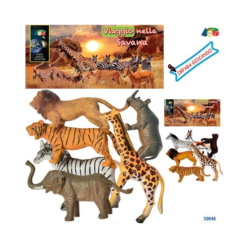 BUSTA ZOO VIAGGIO NELLA SAVANA ASS EAN 8034094807001 INGROSSO BUSTE ANIMALI GIOCATTOLO