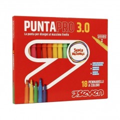 INGROSSO CARTOLERIA PENNARELLI PUNTAPRO 3.0 - SCATOLA DA 18 8055714165875 INGROSSO PENNARELLI MATITE COLORATE TEMPERE