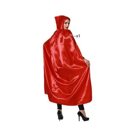 MANTELLA C/CAPPUCCIO 140CM SATIN ROSSO EAN 8422259671282 INGROSSO SET TRAVESTIMENTI HALLOWEEN