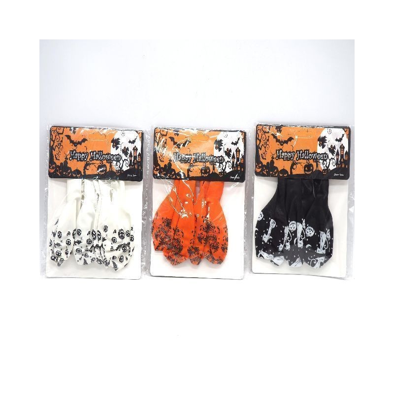 PALLONCINI PZ.6 4COL. HALLOWEEN EAN 8021029216816 INGROSSO FESTONI E ADDOBBI HALLOWEEN