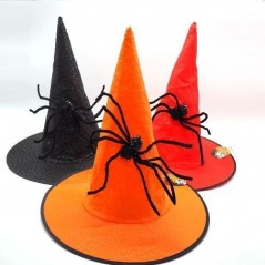 INGROSSO HALLOWEEM CAPPELLO STREGA C/RAGNO H.36/D.38CM 8021029332585 ARTICOLI HALLOWEEN CAPPELLI E CERCHIETTI HALLOWEEN