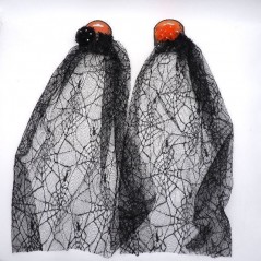 INGROSSO HALLOWEEN VELO RAGNATELA VEDOVA C/FIORE L.63X46CM 8021029761880 CREARE ITALIA 76188 ARTICOLI HALLOWEEN DECORAZIONI HALL