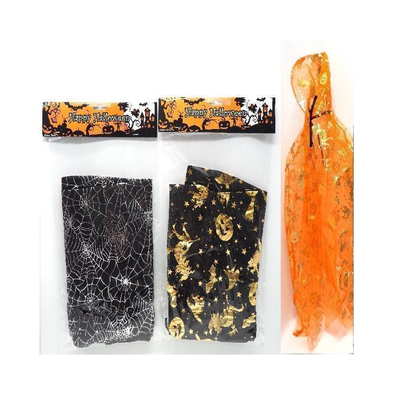 MANTELLINA STREGA TULLE H80CM DIS.RAGNAT EAN 8021029784483 INGROSSO SET TRAVESTIMENTI HALLOWEEN