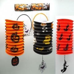 INGROSSO LANTERNA CARTA + PENDENTE H25XD15CM HALL 8021029797988 ACCESSORI HALLOWEEN CANDELE HALLOWEEN