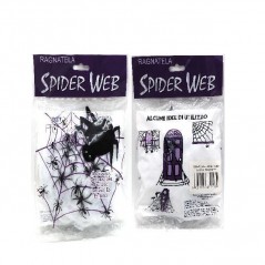 INGROSSO HALLOWEEN RAGNATELA GR.40ca C/5 RAGNI IN SACCHETTO ARTICOLI HALLOWEEN DECORAZIONI HALLOWEEN