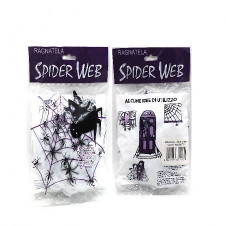 INGROSSO HALLOWEEN RAGNATELA GR.40ca C/5 RAGNI IN SACCHETTO ARTICOLI HALLOWEEN DECORAZIONI HALLOWEEN