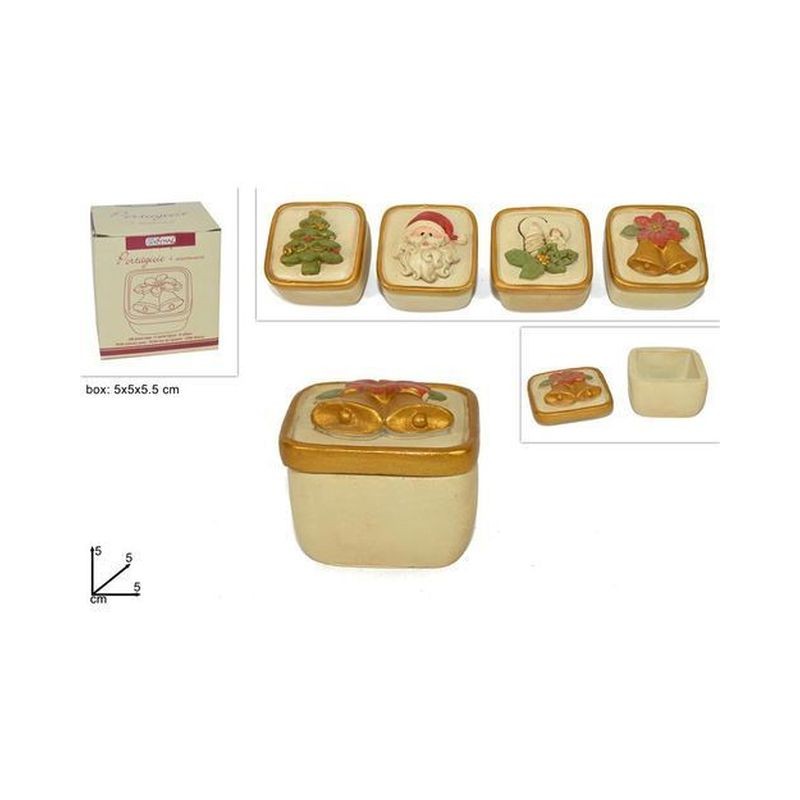 COFANETTO PORTAGIOIE 5X5X5CM SOGG.NATALE EAN 8033113244315 INGROSSO SCATOLE NATALIZIE