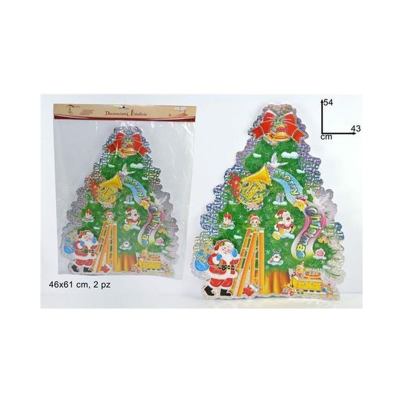 ALBERO NATALE IN CARTONCINO 2PZ 54X43CM EAN 8033113119682 INGROSSO ARTICOLI DECORAZIONI NATALIZIE