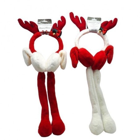 INGROSSO ARTICOLI DI NATALE COPRIORECCHIE PELOSO C/CORNA C/MOV. 2ASS 8021029342249 TRAVESTIMENTI NATALIZI CAPPELLI NATALIZI TRAV
