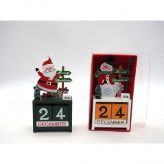 INGROSSO ARTICOLI DI NATALE CALENDARIO LEGNO H.17X7X3