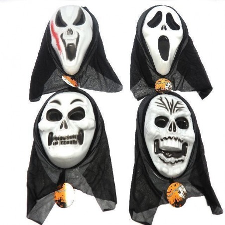 MASCHERA HALLOWEEN H28,5X36,5X5X22CM 4AS EAN 8021029822758 INGROSSO MASCHERE DI HALLOWEEN