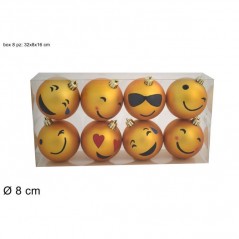 INGROSSO ARTICOLI DI NATALE PALLINE 8CM 8PZ C/FACCINE ASS IN BOX PVC 8053482106137 ARTICOLI NATALIZI PALLINE DI NATALE E PUNTALI