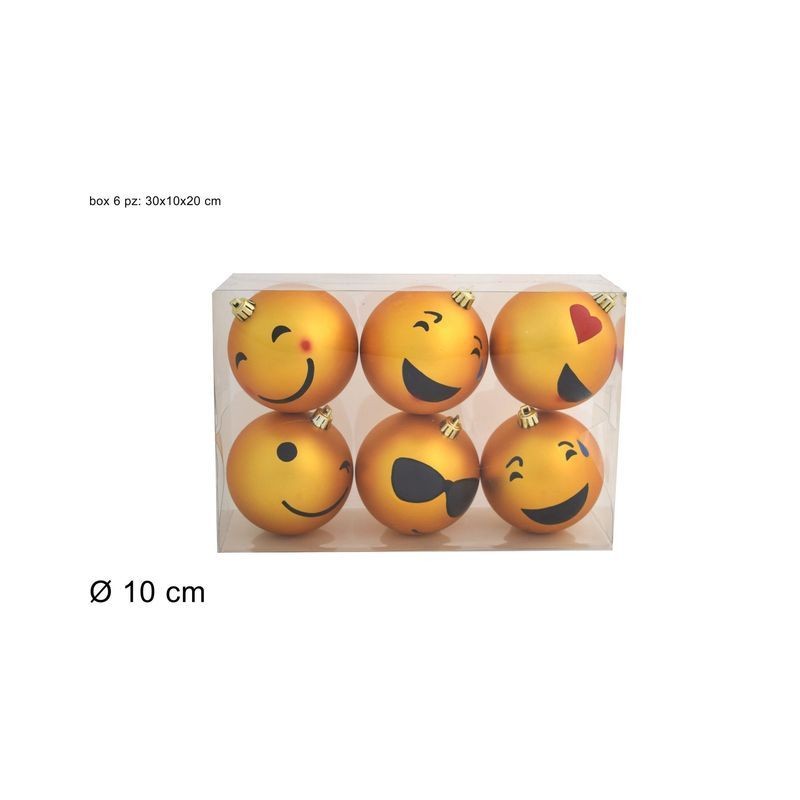 PALLINE 10CM 6PZ C/FACCIN ASS IN BOX PVC EAN 8053482106144 INGROSSO PALLINE DI NATALE E PUNTALI