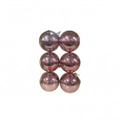 INGROSSO ARTICOLI DI NATALE PALLE 8CM 6PZ ROSA ANTICO IN BOX PVC 8053482121598 ARTICOLI NATALIZI PALLINE DI NATALE E PUNTALI