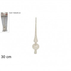 INGROSSO ARTICOLI DI NATALE PUNTALE GLITTER BIANCO 12 8033113226175 ARTICOLI DI NATALE PALLINE DI NATALE E PUNTALI