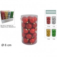 INGROSSO ARTICOLI DI NATALE PALLE 6CM 25 PZ ASS IN DISPLAY 4 COLORI 8053482242392 ARTICOLI NATALIZI PALLINE DI NATALE E PUNTALI