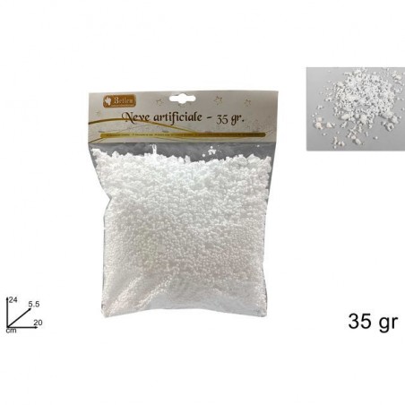 BUSTA NEVE PICCOLA 35GR 22X6,5X20CM EAN 8033113455957 INGROSSO ARTICOLI DECORAZIONI NATALIZIE
