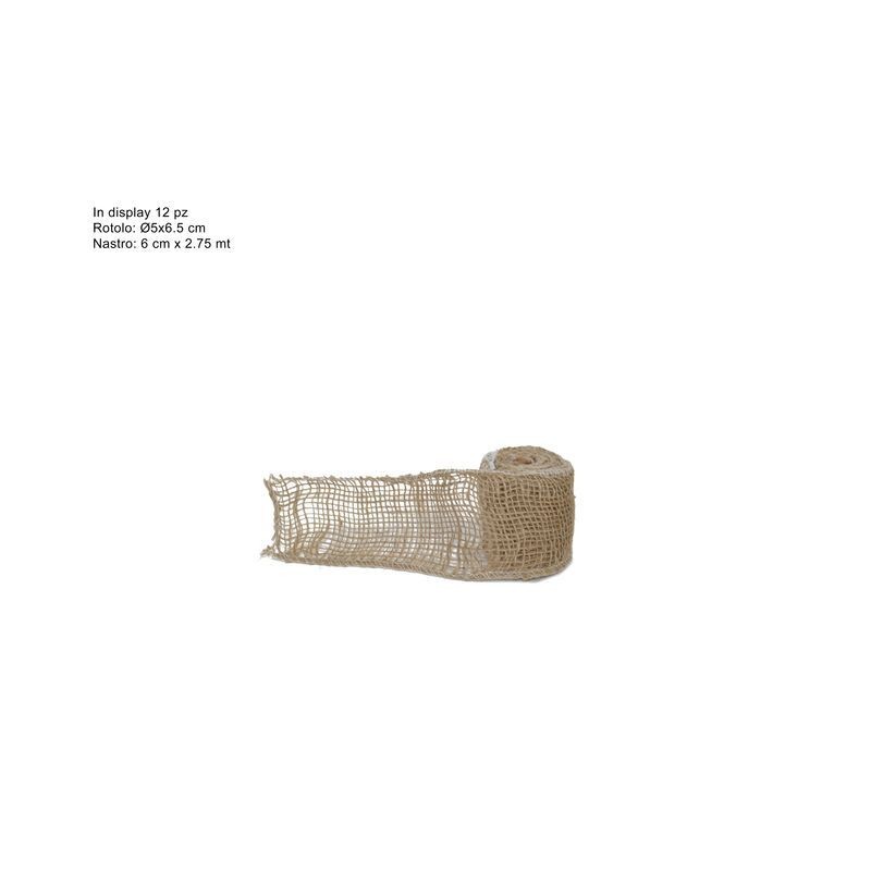 NASTRO JUTA 6CMX2.75MT EAN 8033113462702 INGROSSO NASTRI NATALIZI PER ADDOBBO
