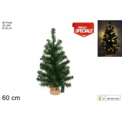 INGROSSO ARTICOLI DI NATALE ALBERO 60CM 60 PUNTE 20 LUCI LED CALDO B 8033113737954 ARTICOLI NATALIZI ALBERI DI NATALE