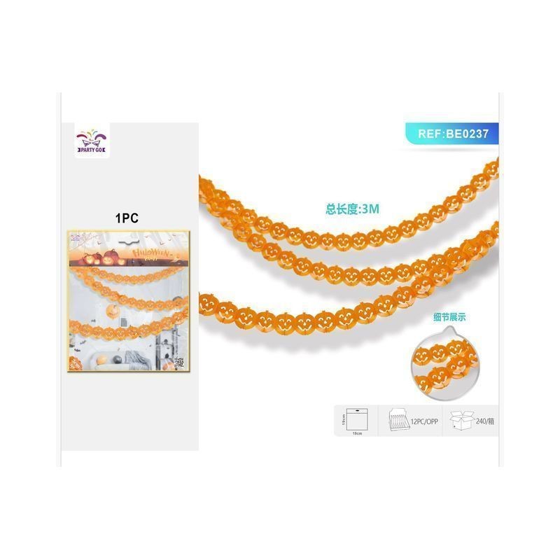 FESTONE HALLOWEEN ZUCCHETTE BE0237 EAN 8058617845370 INGROSSO FESTONI E ADDOBBI HALLOWEEN