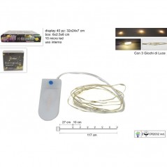 INGROSSO ARTICOLI DI NATALE FILO 10MICRO LED BIANCO CAL BATT.C/3 GIO 8053482092867 ARTICOLI NATALIZI LUCI NATALIZIE