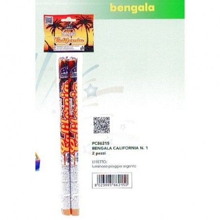 INGROSSO FUOCHI D'ARTIFICIO BENGALA CALIFORNIA 2 PZC.48 8023993862150 FUOCHI PER FESTE BENGALA
